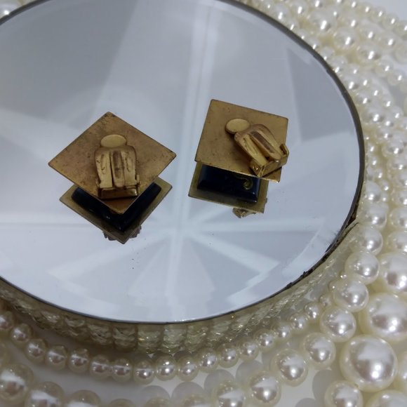 1930's Vintage JEAN PAINLEVE French Bakelite Seahorse Earrings - Picture 4 of 4